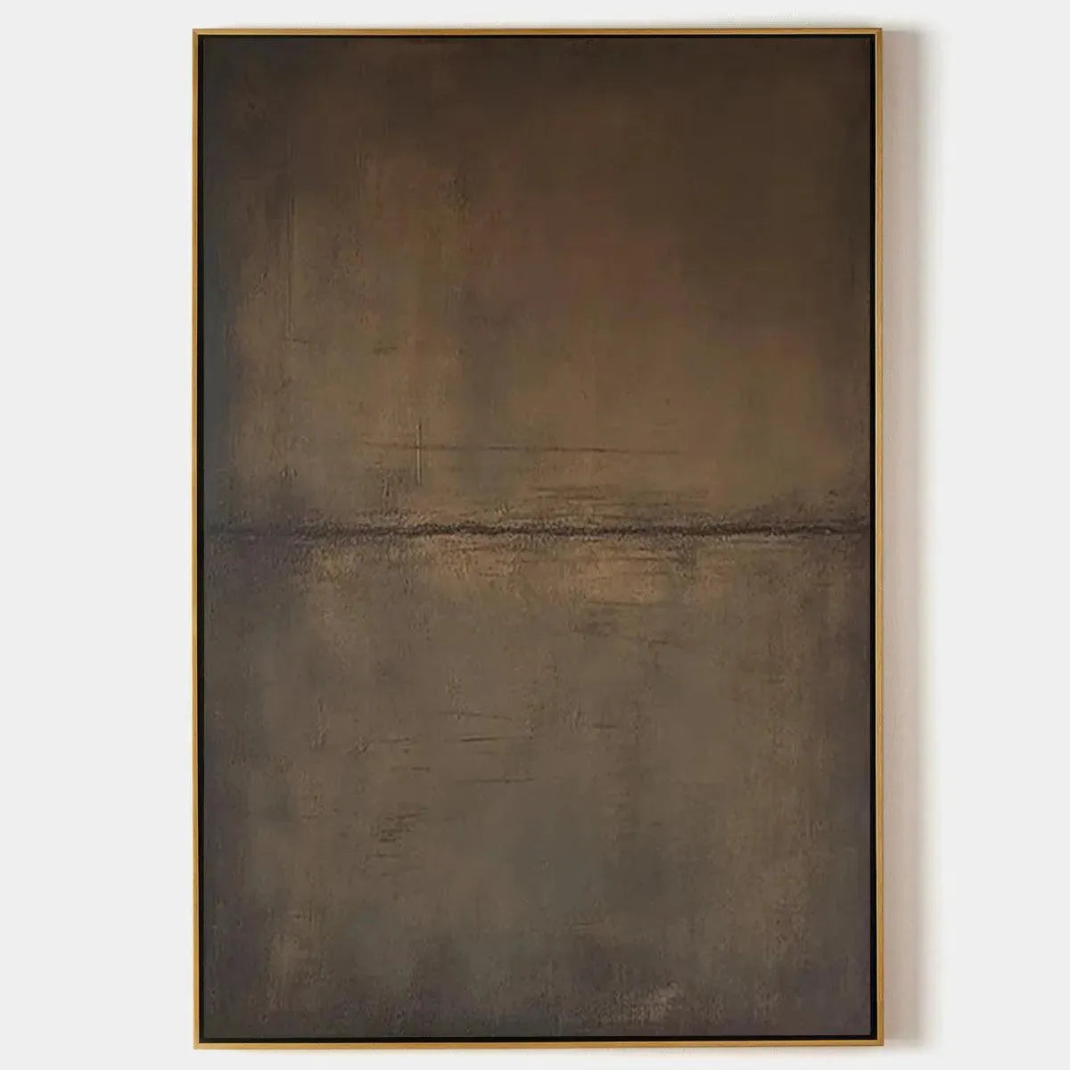 UMBER ABSTRACT LANDSCAPE: Abstract Painting in Brown
