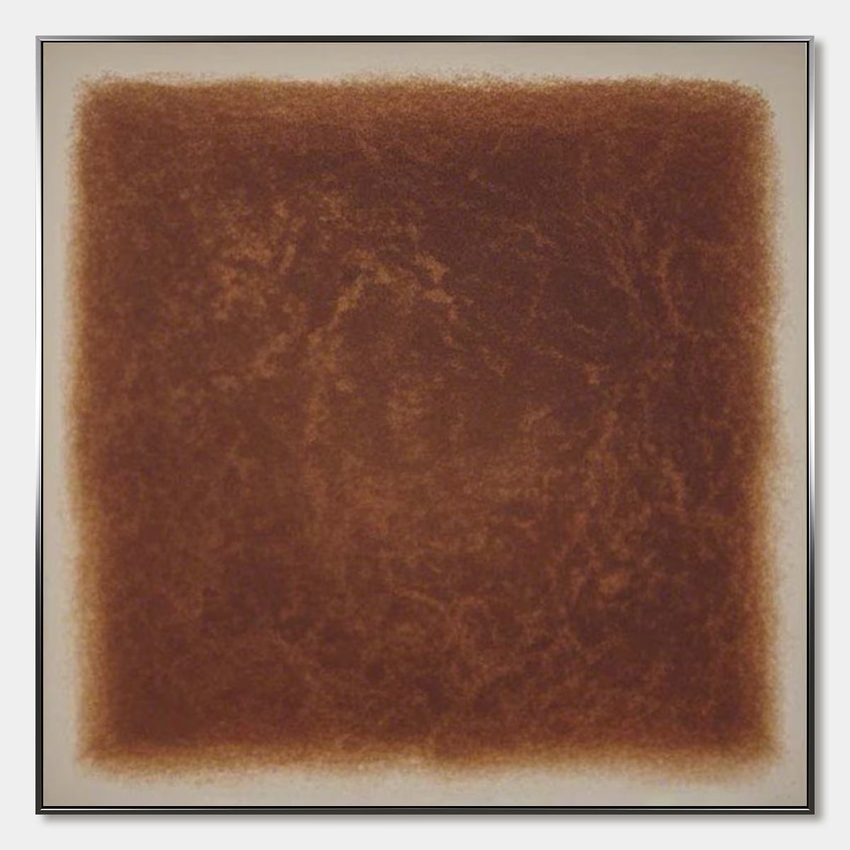 UMBRA: Textured Abstract Square Brown Oil Painting