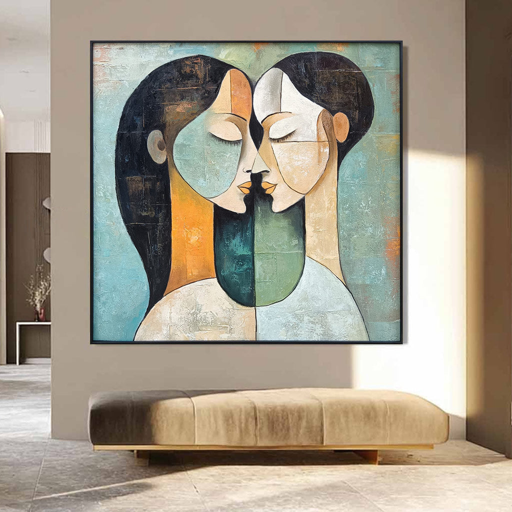Ready to Ship | Unity in Contrast | 28''x28'' | 70x70cm | Black Frame