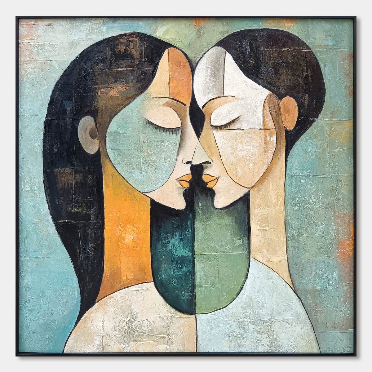 Ready to Ship | Unity in Contrast | 28''x28'' | 70x70cm | Black Frame