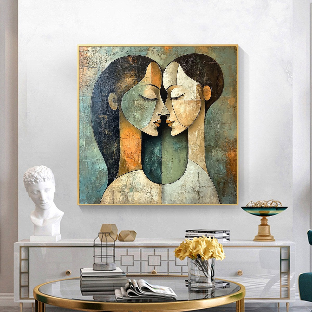 UNITY IN CONTRAST: Textured Abstract Figurative Oil Painting