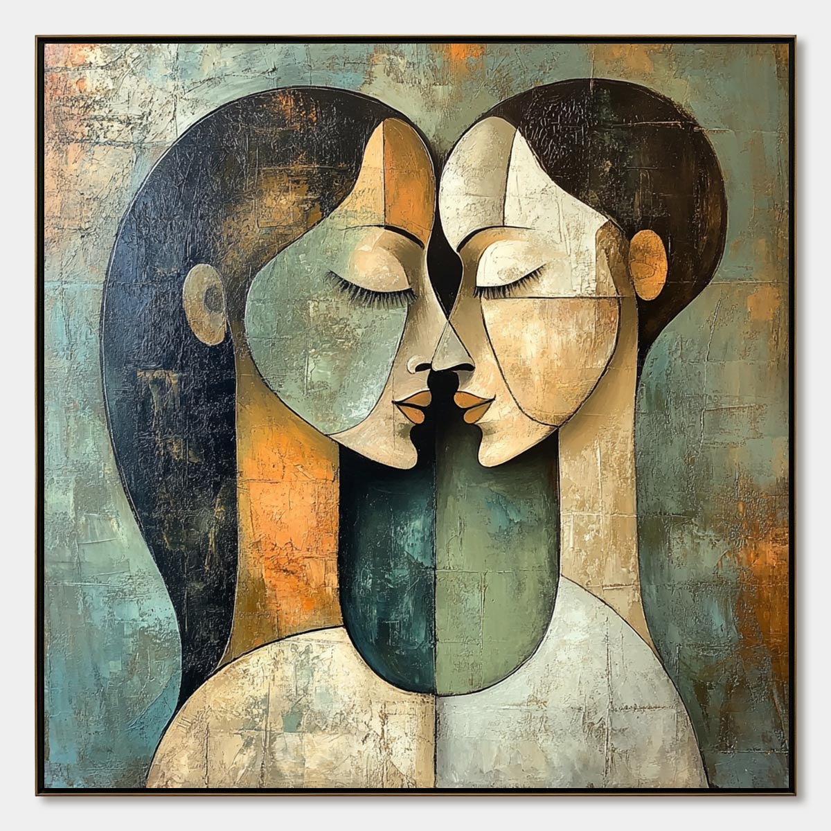 UNITY IN CONTRAST: Textured Abstract Figurative Oil Painting
