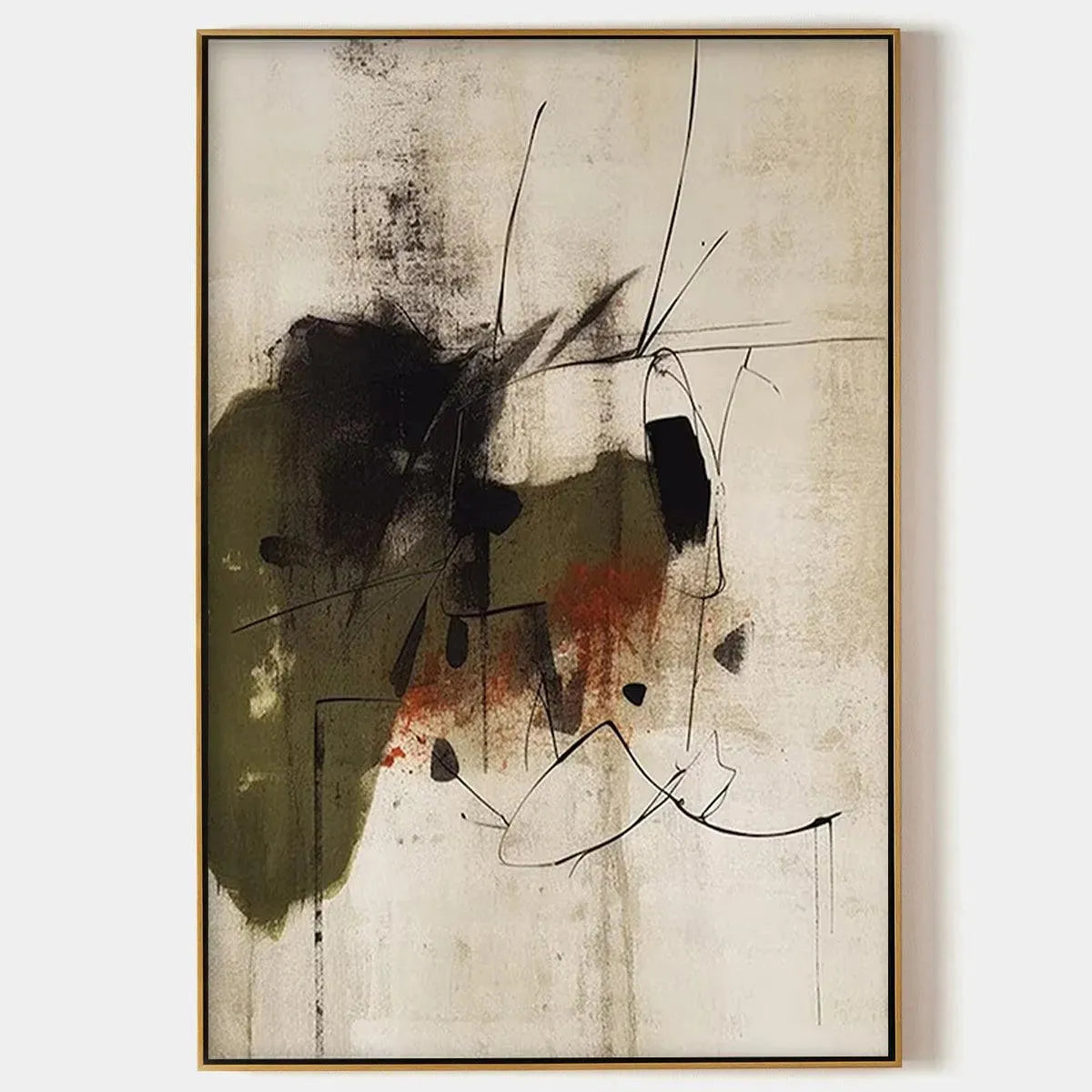 UNTITLED ABSTRACT: Minimalist Abstract Painting, Vertical Wall Art