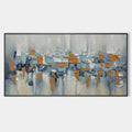 URBAN ABSTRACT: Textured Abstract Painting, Modern Wall Art, Panoramic Canvas, Office Decor