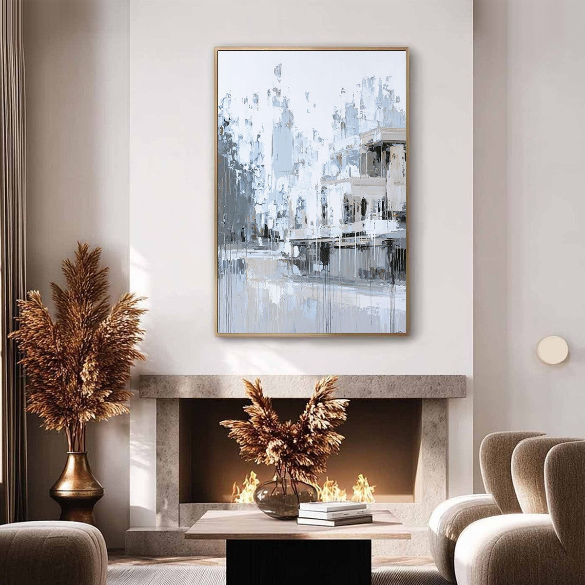 URBAN ECHO: Abstract Minimalist Cityscape Painting