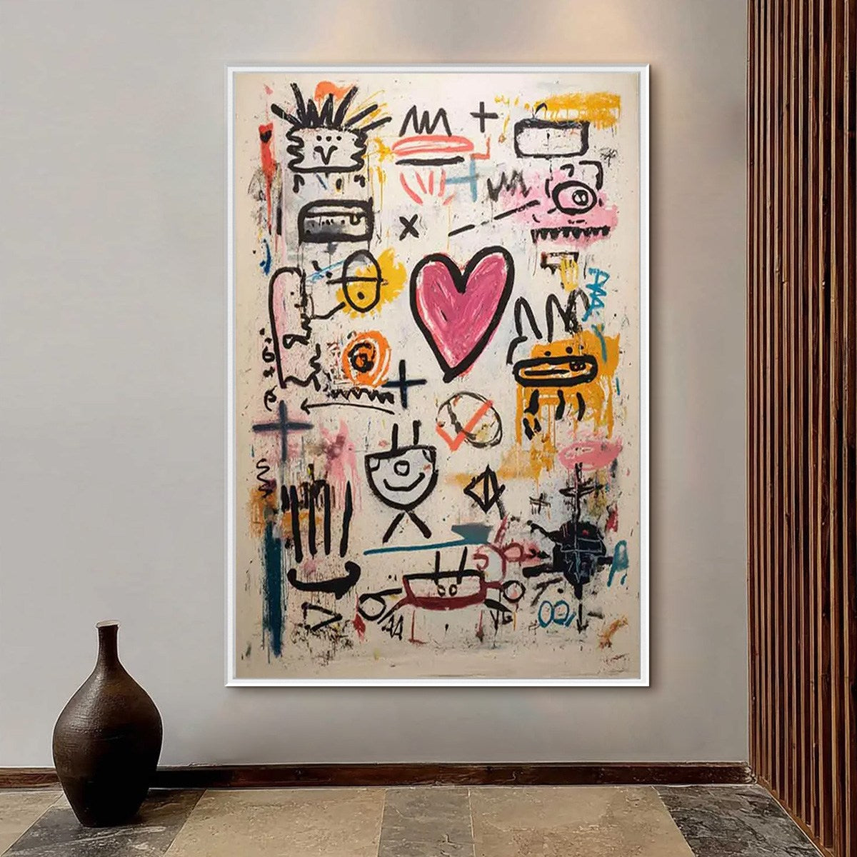 URBAN HEARTBEAT: Graffiti-Style Abstract Oil Painting