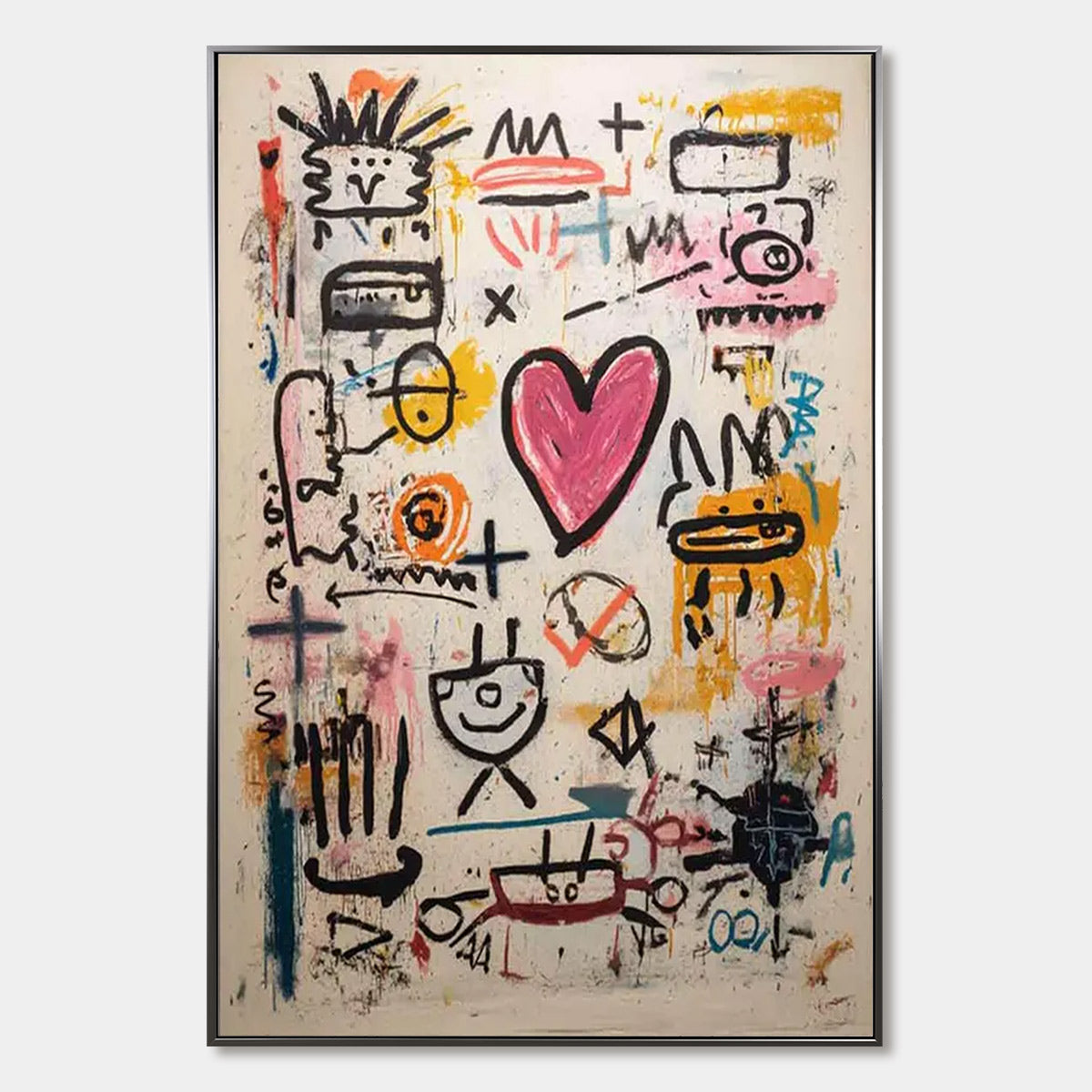 URBAN HEARTBEAT: Graffiti-Style Abstract Oil Painting