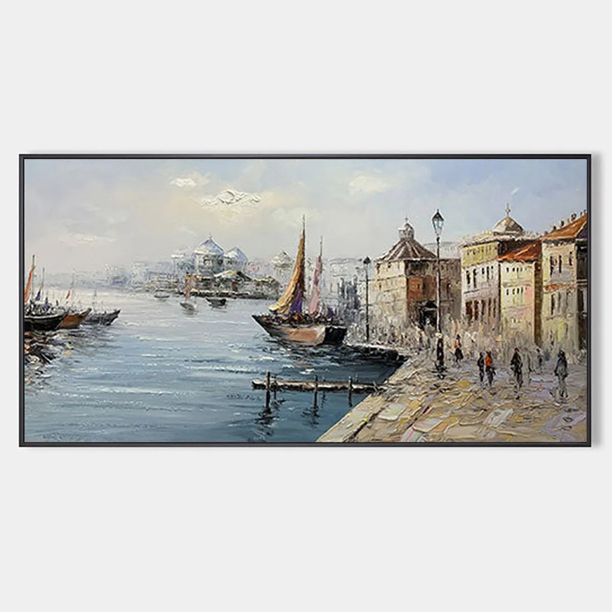 VENETIAN SERENADE: Panoramic Cityscape Oil Painting of Venice