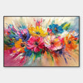 VIBRANT BLOOM: Impasto Floral Oil Painting in Vibrant Multicolor