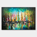 VIVID REGATTA: Panoramic Sailboat Painting