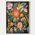 MIDNIGHT GARDEN: Vibrant Floral Boho Oil Painting