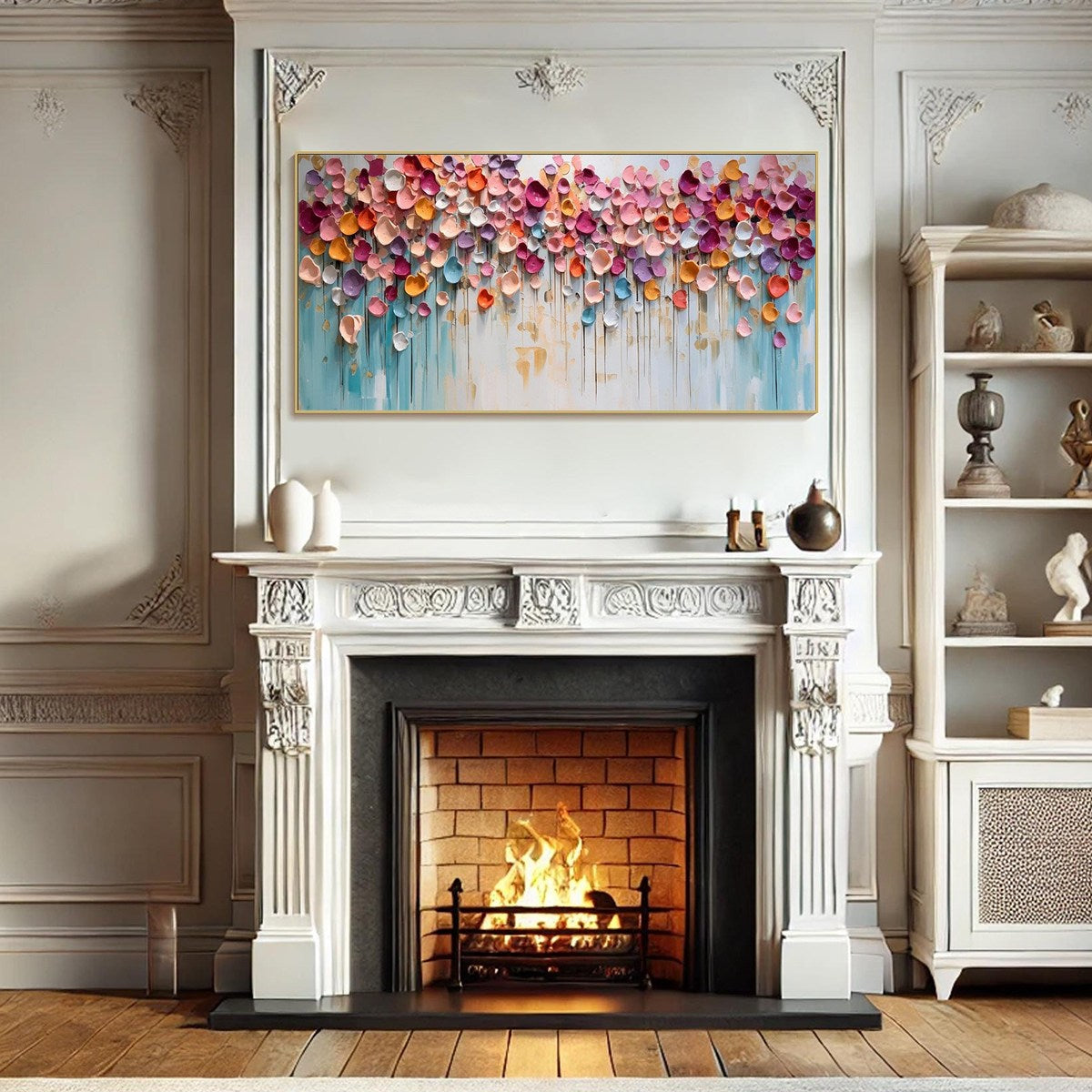 Vibrant Petals-A Burst of Colors in Oil Painting