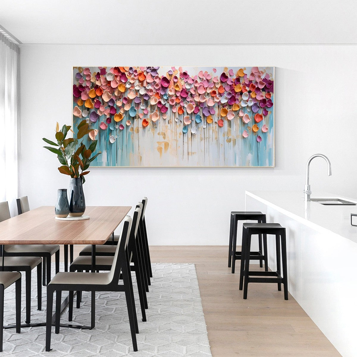Vibrant Petals-A Burst of Colors in Oil Painting