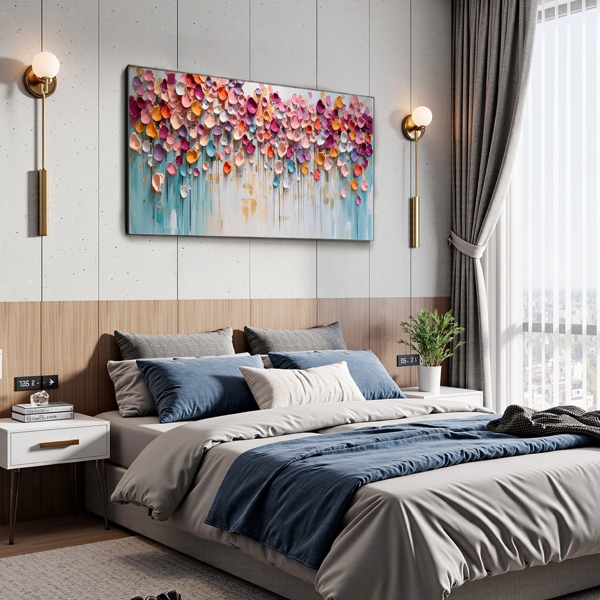Vibrant Petals-A Burst of Colors in Oil Painting