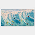 WAVE RIDERS: Ocean Painting of Surfers in Motion