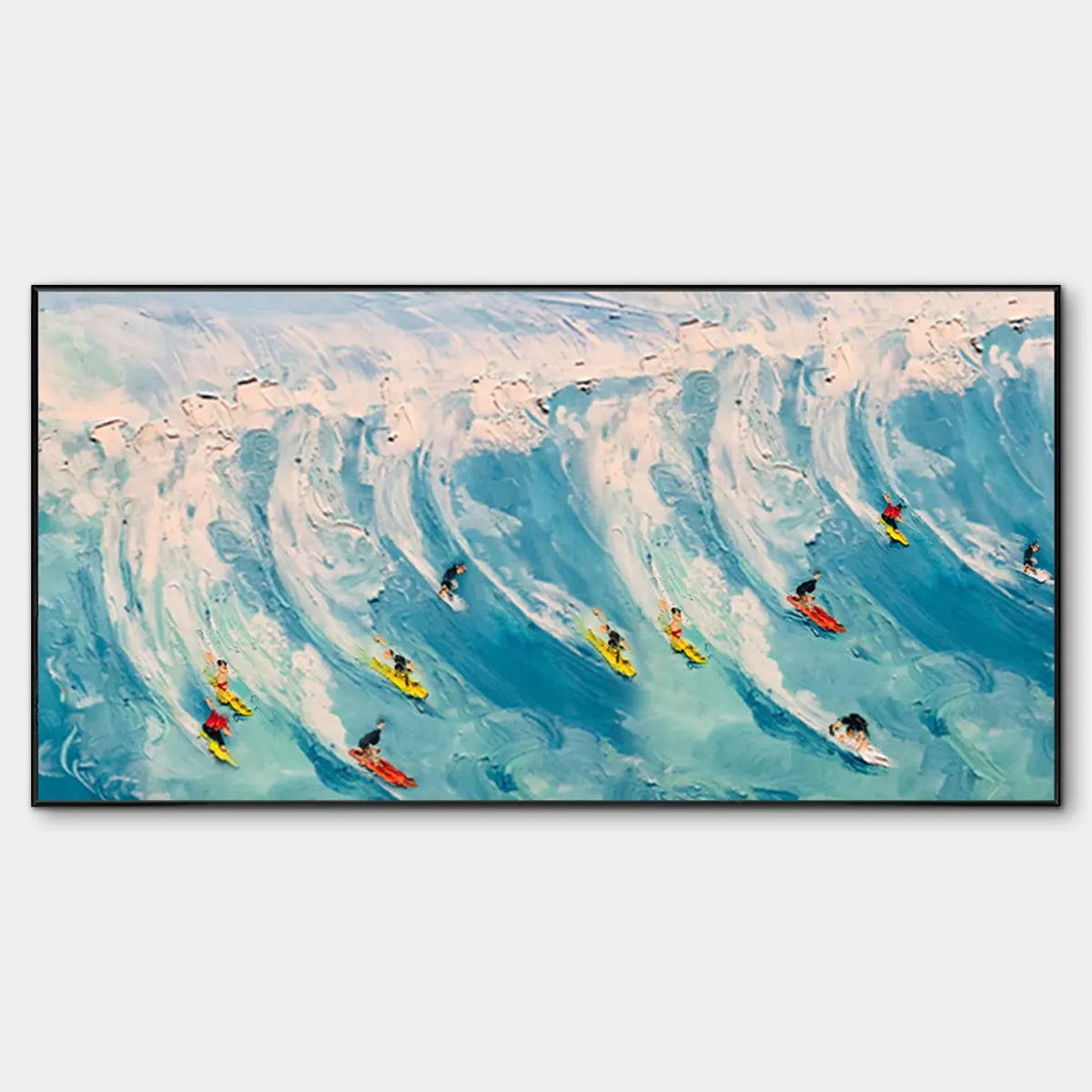 WAVE RIDERS: Ocean Painting of Surfers in Motion