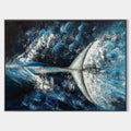 WHALE'S GRACE: Textured Whale Tail Painting, Ocean Animal Art, Blue, Living Room, Bedroom, Office