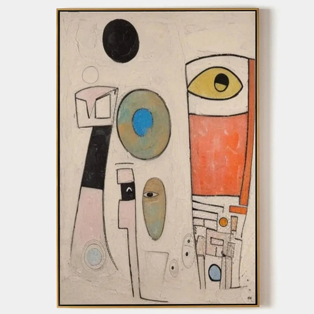 WHIMSICAL FORMS: Colorful Abstract Painting, Vertical Wall Art
