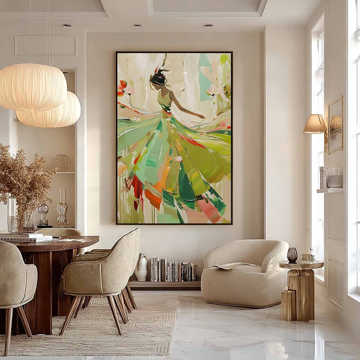 WHIRLWIND OF COLOR: Abstract Figurative Oil Painting of Dancer