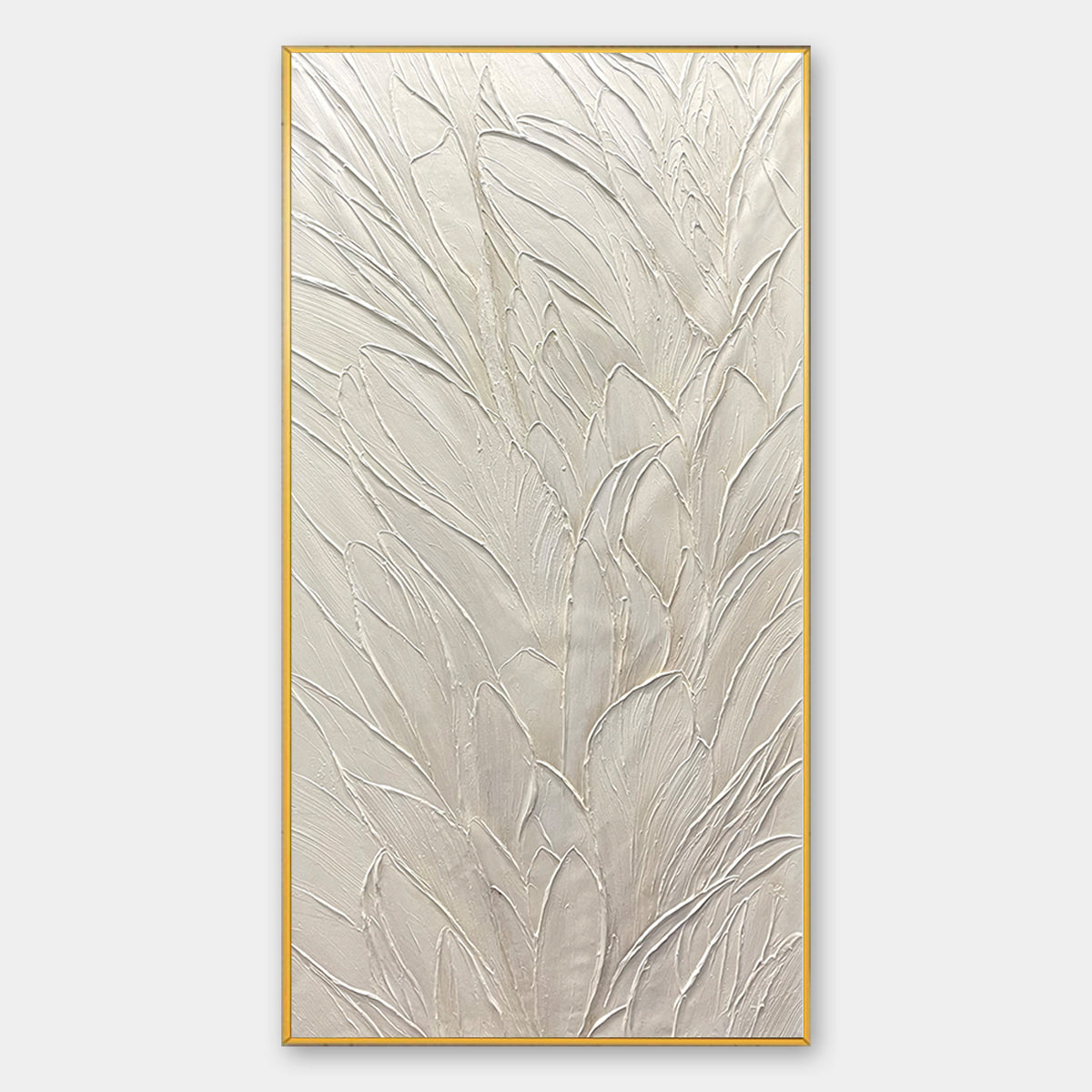 WHISPERED WINDS: Textured Minimalist Oil Painting in Off-White