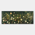 WHISPERING MEADOW PANORAMIC: Wildflower Painting, Panoramic Wall Art, Dark Floral Decor