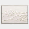 WHISPERING PEAKS: Textured Minimalist White Mountain Painting