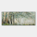 WHISPERING WOODS: Serene Green and Gold Forest Landscape Painting