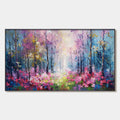 WHISPERING WOODS: Textured Impasto Floral Forest Oil Painting