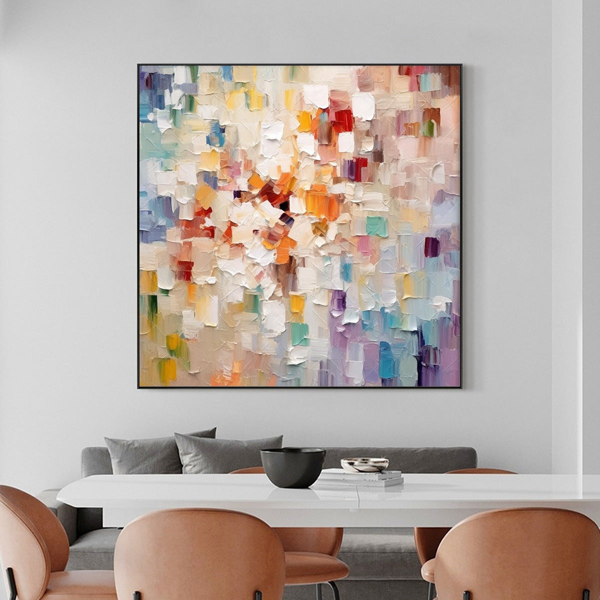 WHISPERS OF LIGHT: Textured Abstract Oil Painting