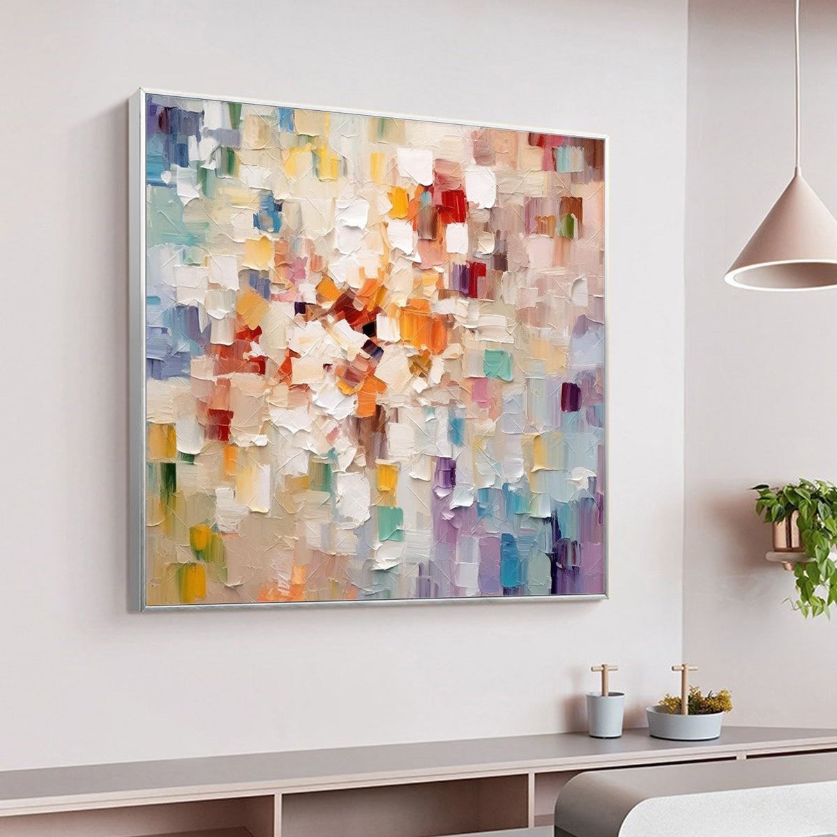WHISPERS OF LIGHT: Textured Abstract Oil Painting