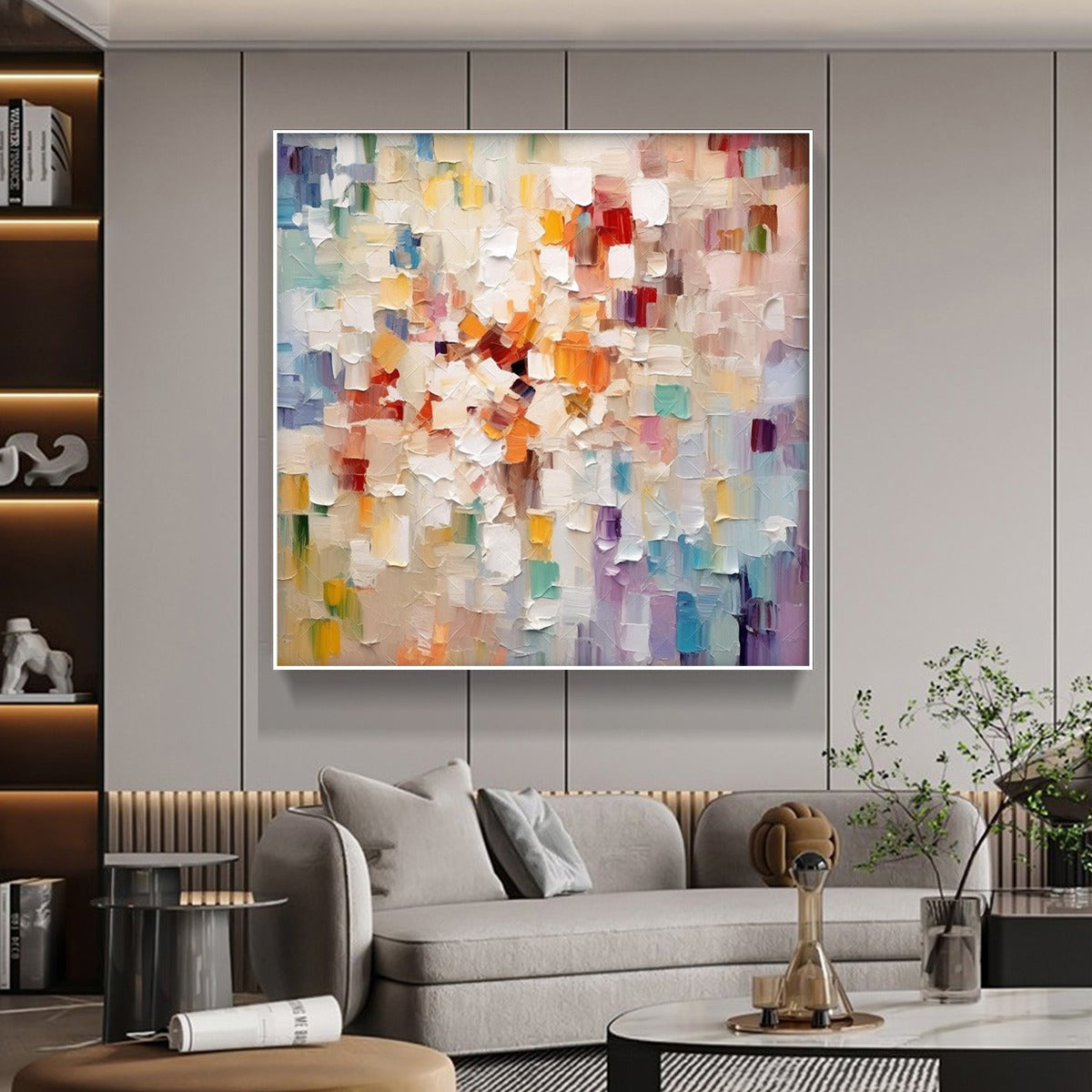 WHISPERS OF LIGHT: Textured Abstract Oil Painting
