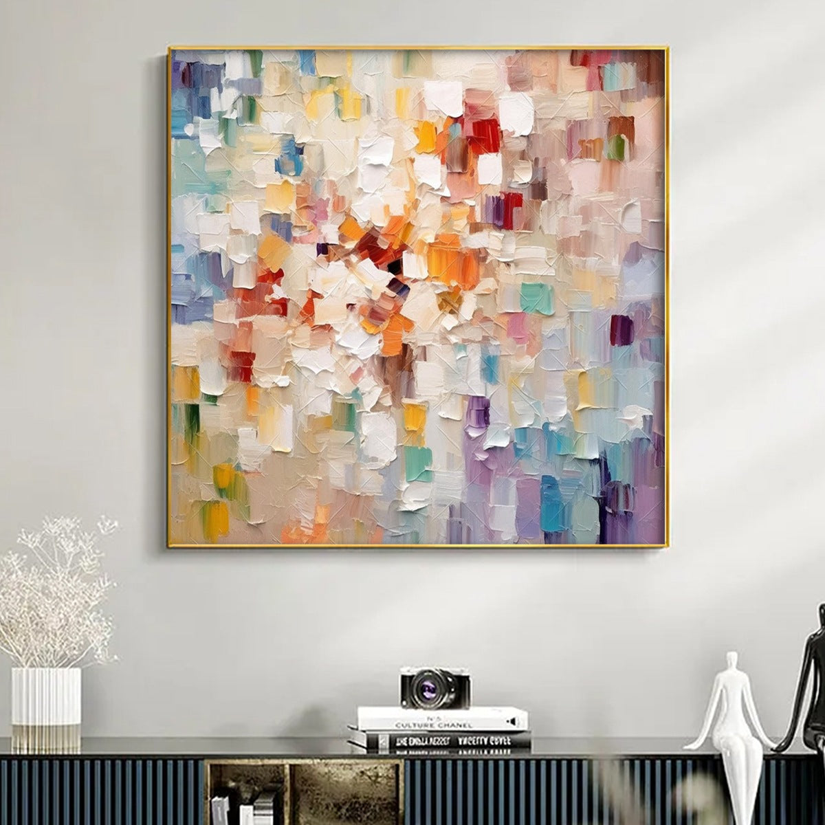 WHISPERS OF LIGHT: Textured Abstract Oil Painting