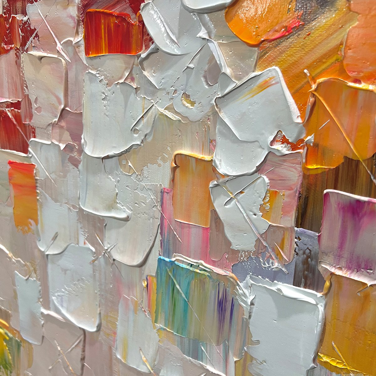 WHISPERS OF LIGHT: Textured Abstract Oil Painting