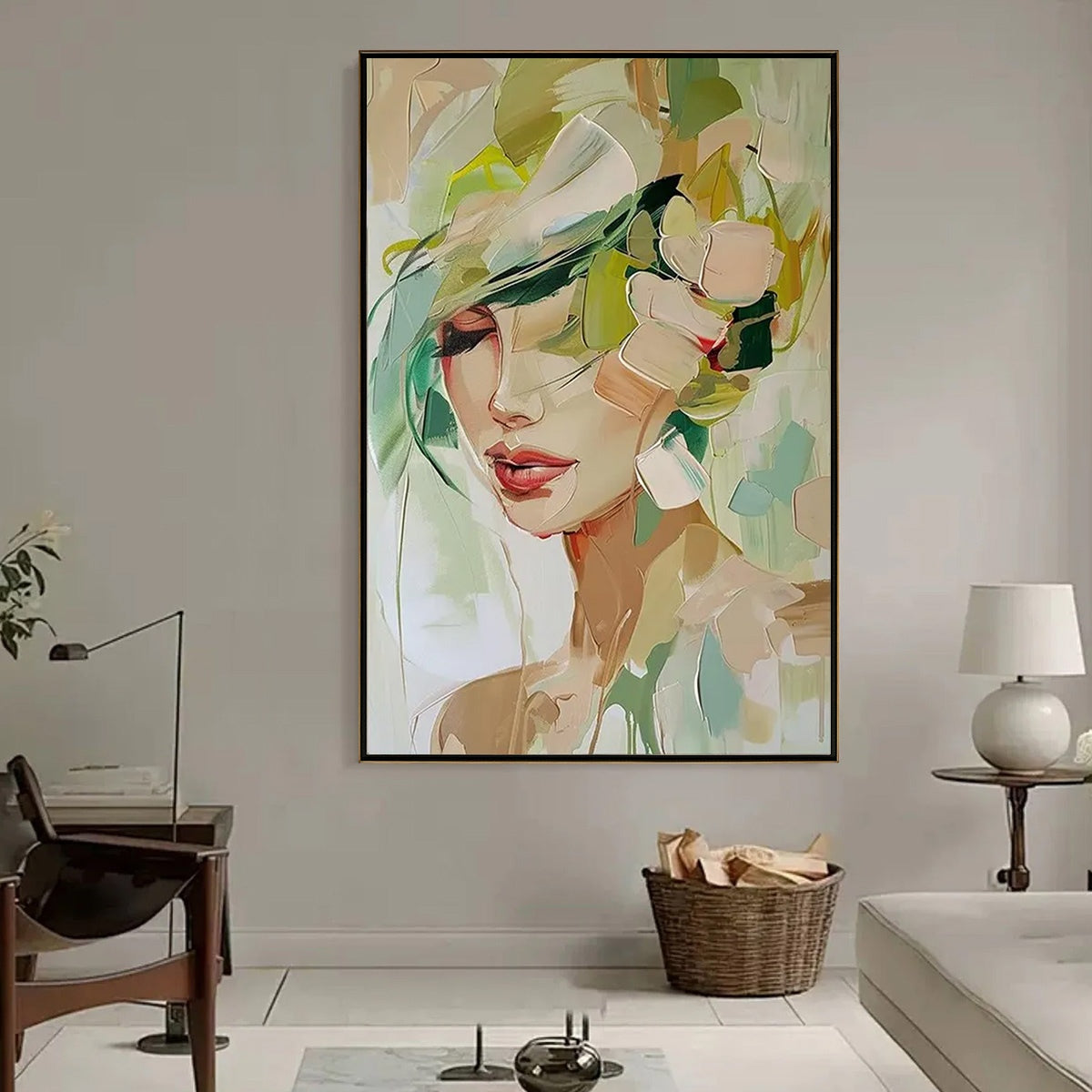 WHISPERS OF SPRING: Impressionistic Floral Portrait Oil Painting