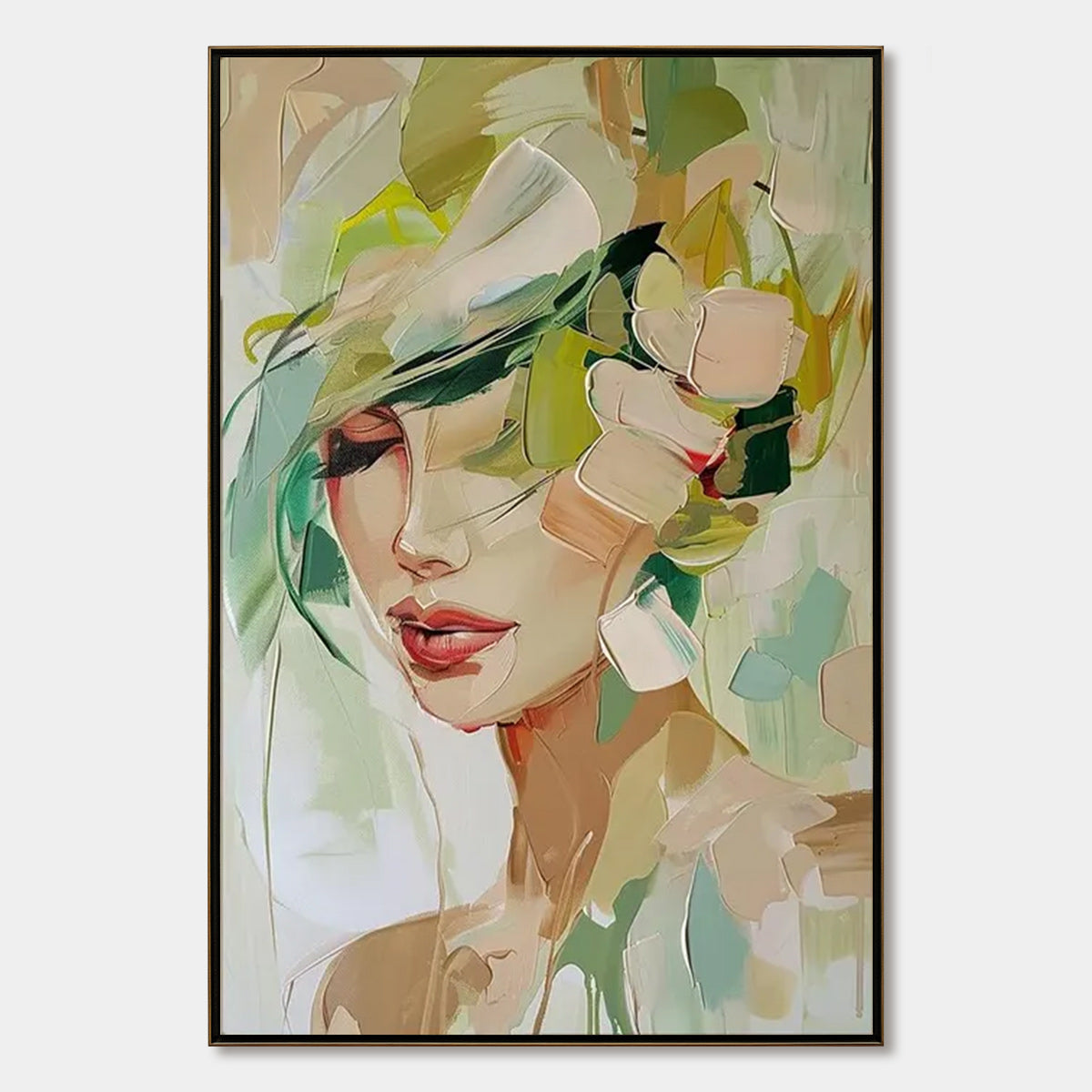 WHISPERS OF SPRING: Impressionistic Floral Portrait Oil Painting