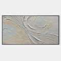 WHISPERS OF THE WIND: Panoramic Textured Abstract Painting in Neutral Tones, Modern Wall Art, Beige and Grey