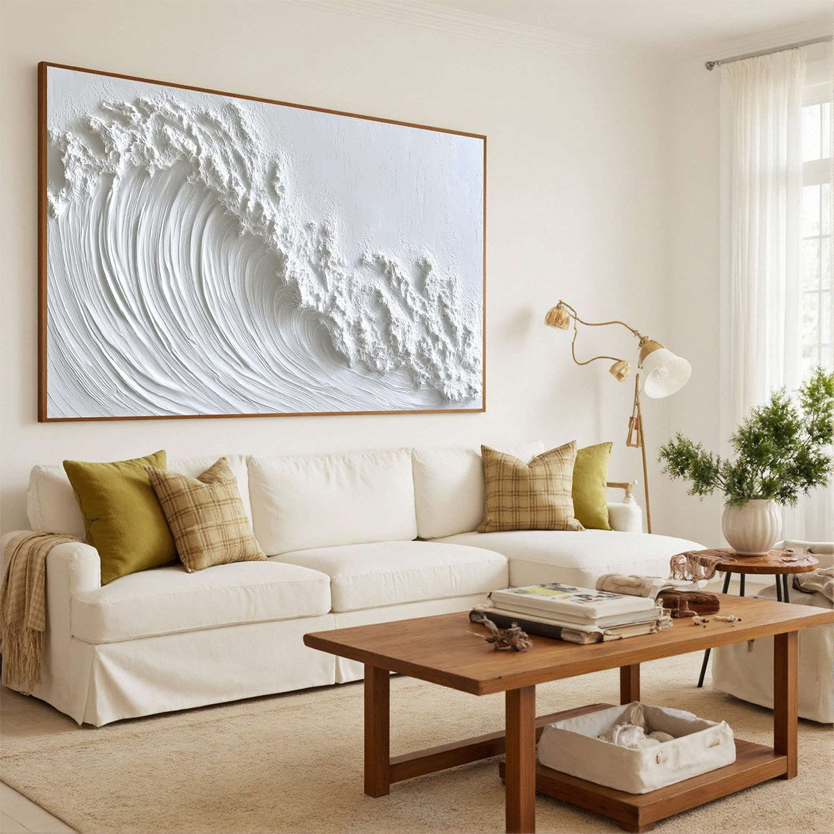 WHITE CREST: Textured Impasto Seascape Oil Painting