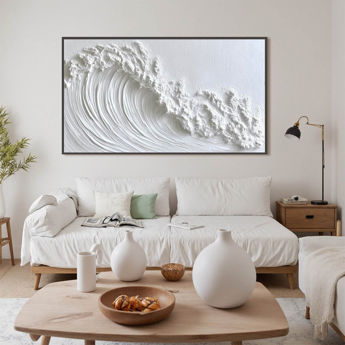 WHITE CREST: Textured Impasto Seascape Oil Painting