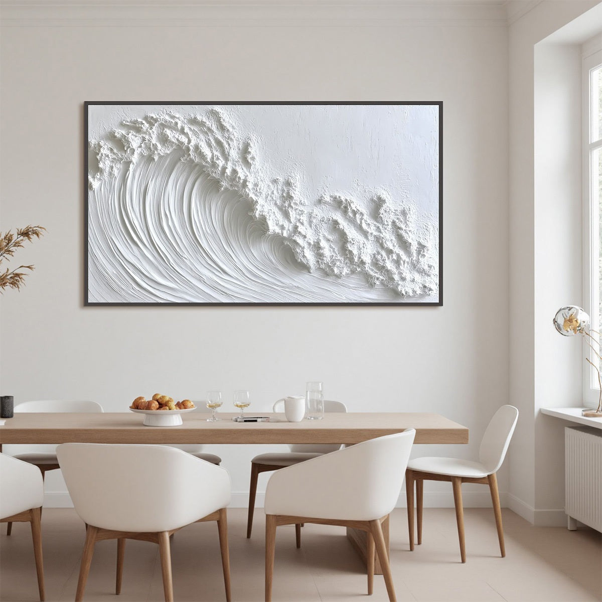 WHITE CREST: Textured Impasto Seascape Oil Painting