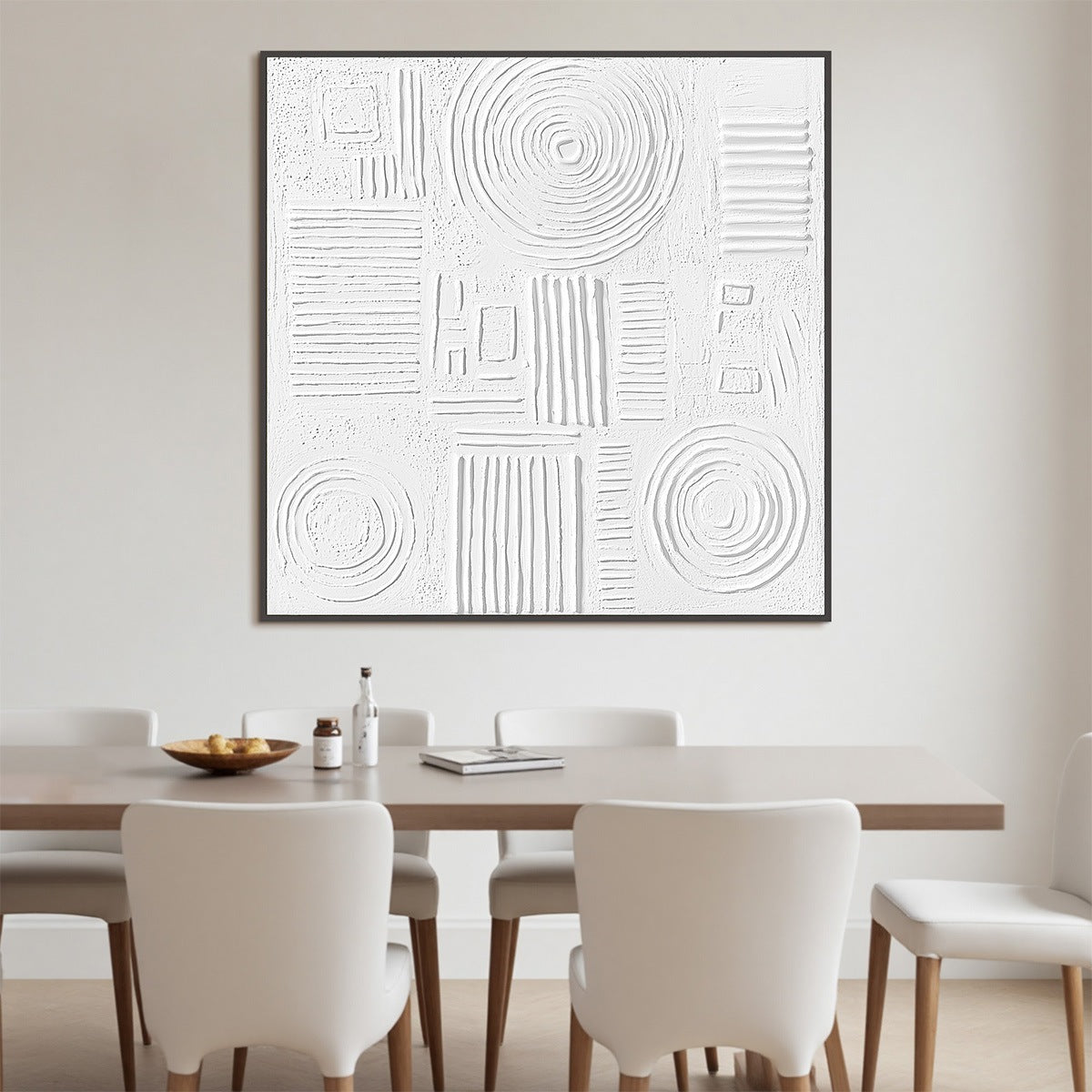 WHITE TEXTURE Minimalist Textured Abstract Oil Painting