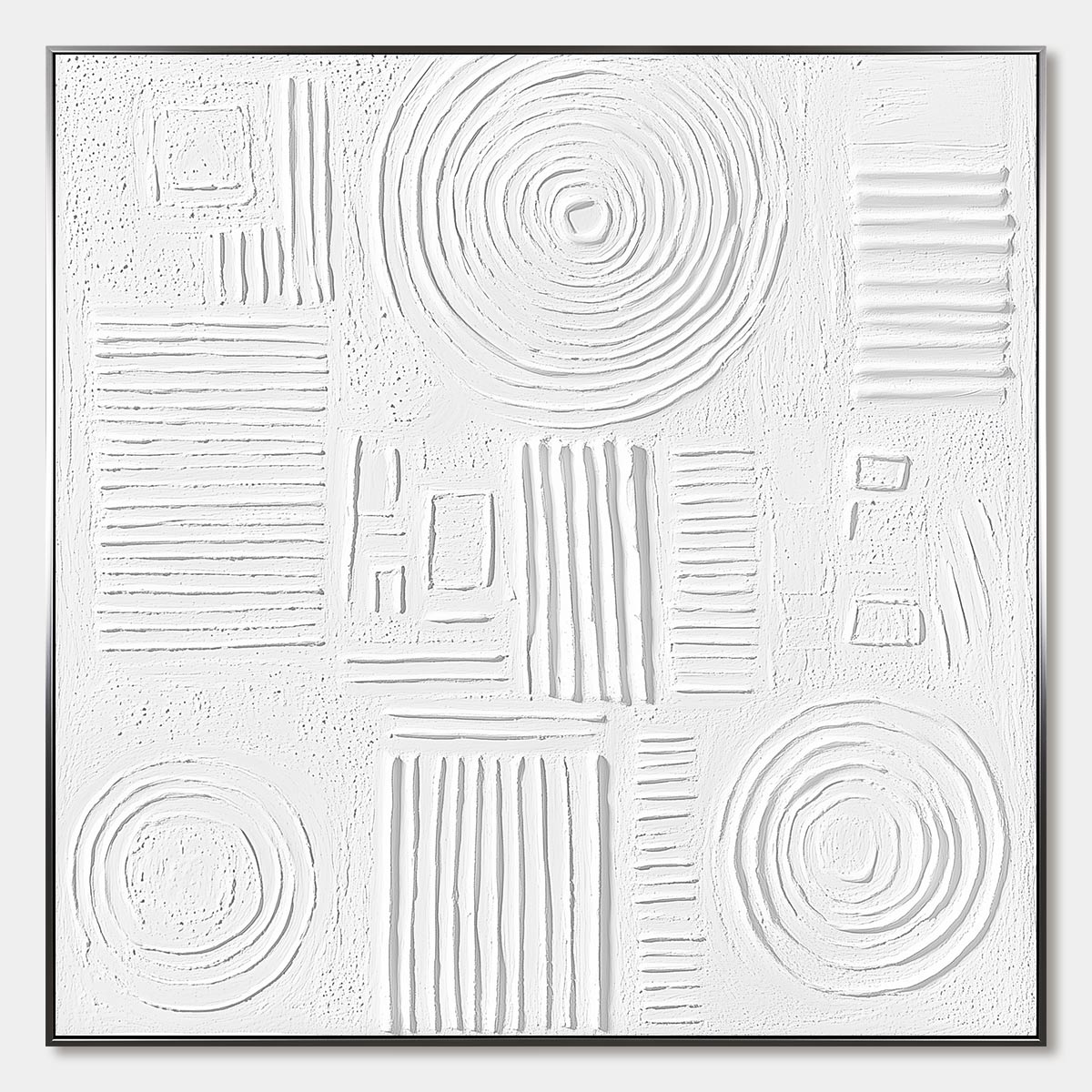 WHITE TEXTURE Minimalist Textured Abstract Oil Painting