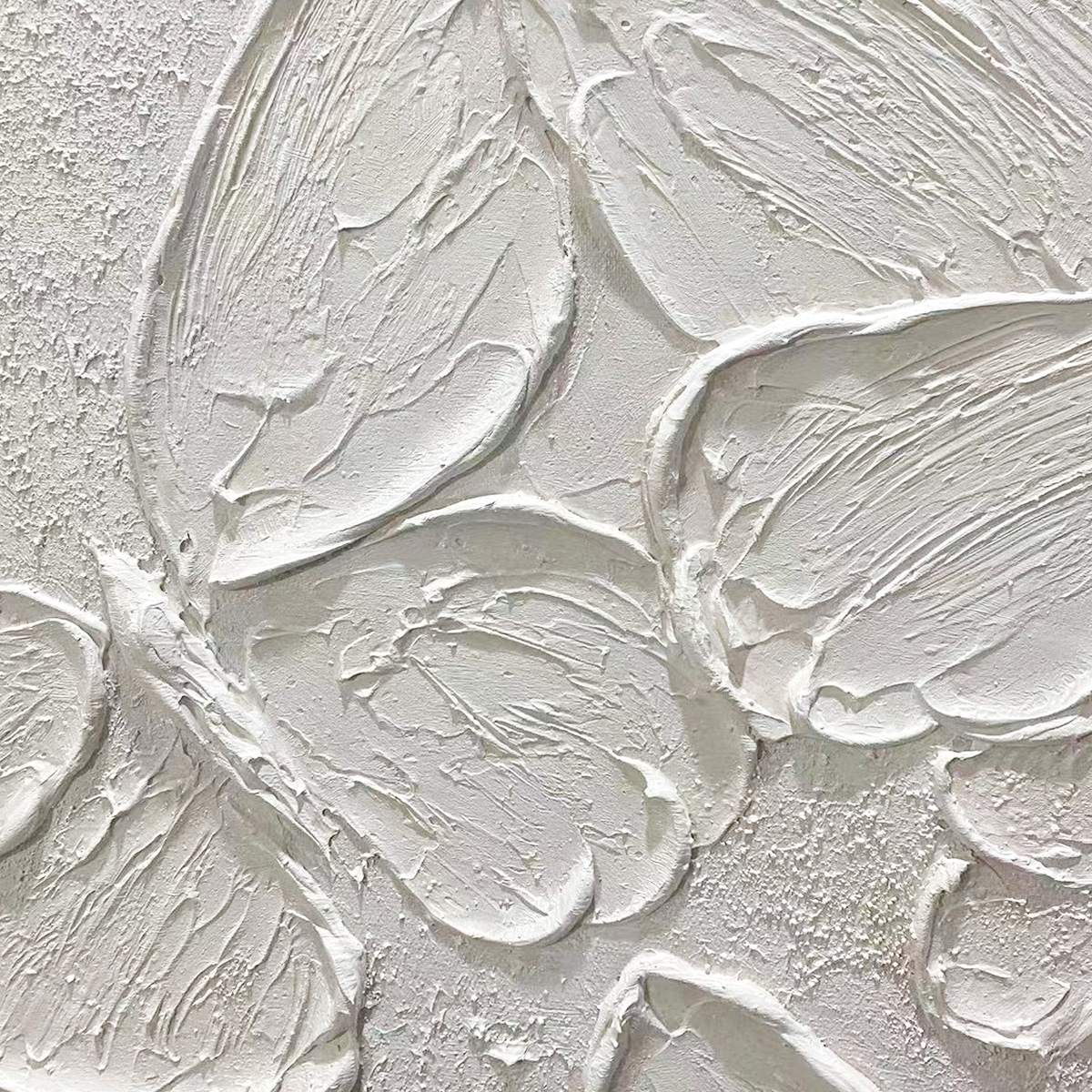 WHITE BUTTERFLIES: 3D Butterfly Impasto Painting, Vertical Wall Art