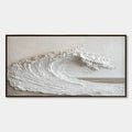 WHITE CREST: Textured Minimalist Ocean Wave Painting