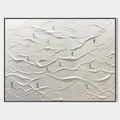 WHITE GREENS: Textured Abstract Golf Landscape Painting for Living Room