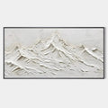 WHITE MOUNTAINS: Textured Minimalist Abstract Mountain Painting in White