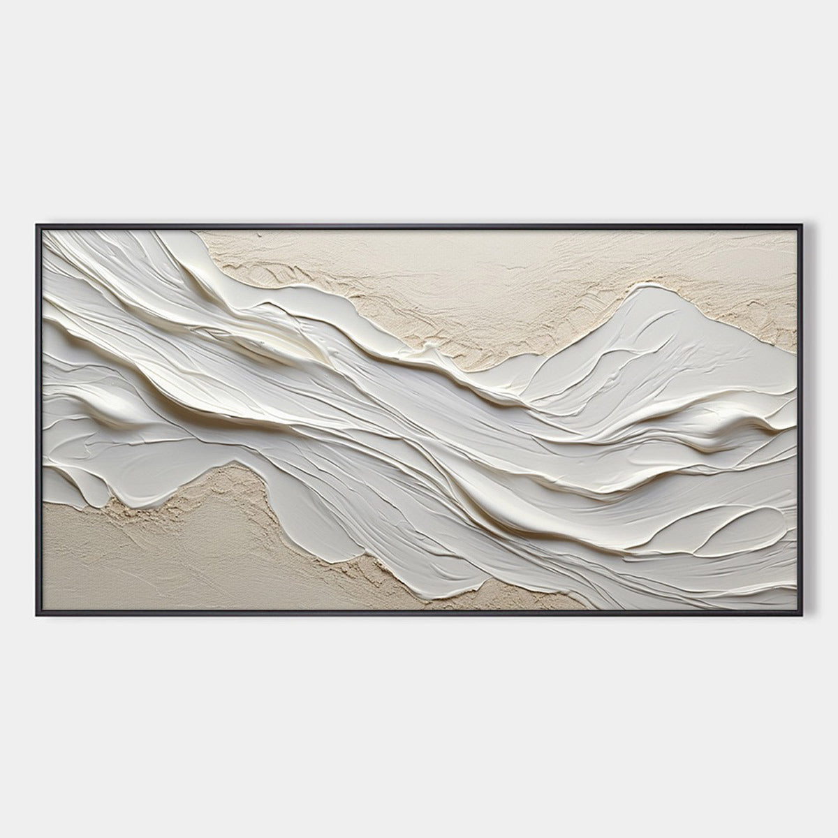 WHITE SANDS: Textured Abstract Oil Painting in White