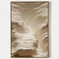 WHITE SAND DUNES: Textured Abstract Landscape Painting, Vertical Wall Art