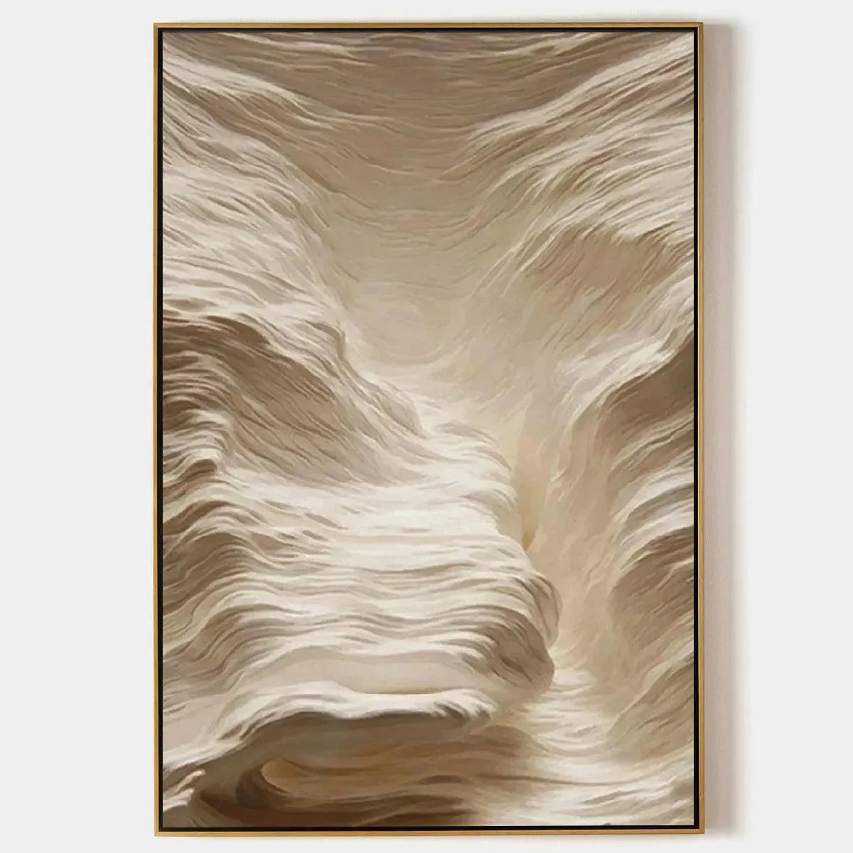 WHITE SAND DUNES: Textured Abstract Landscape Painting, Vertical Wall Art