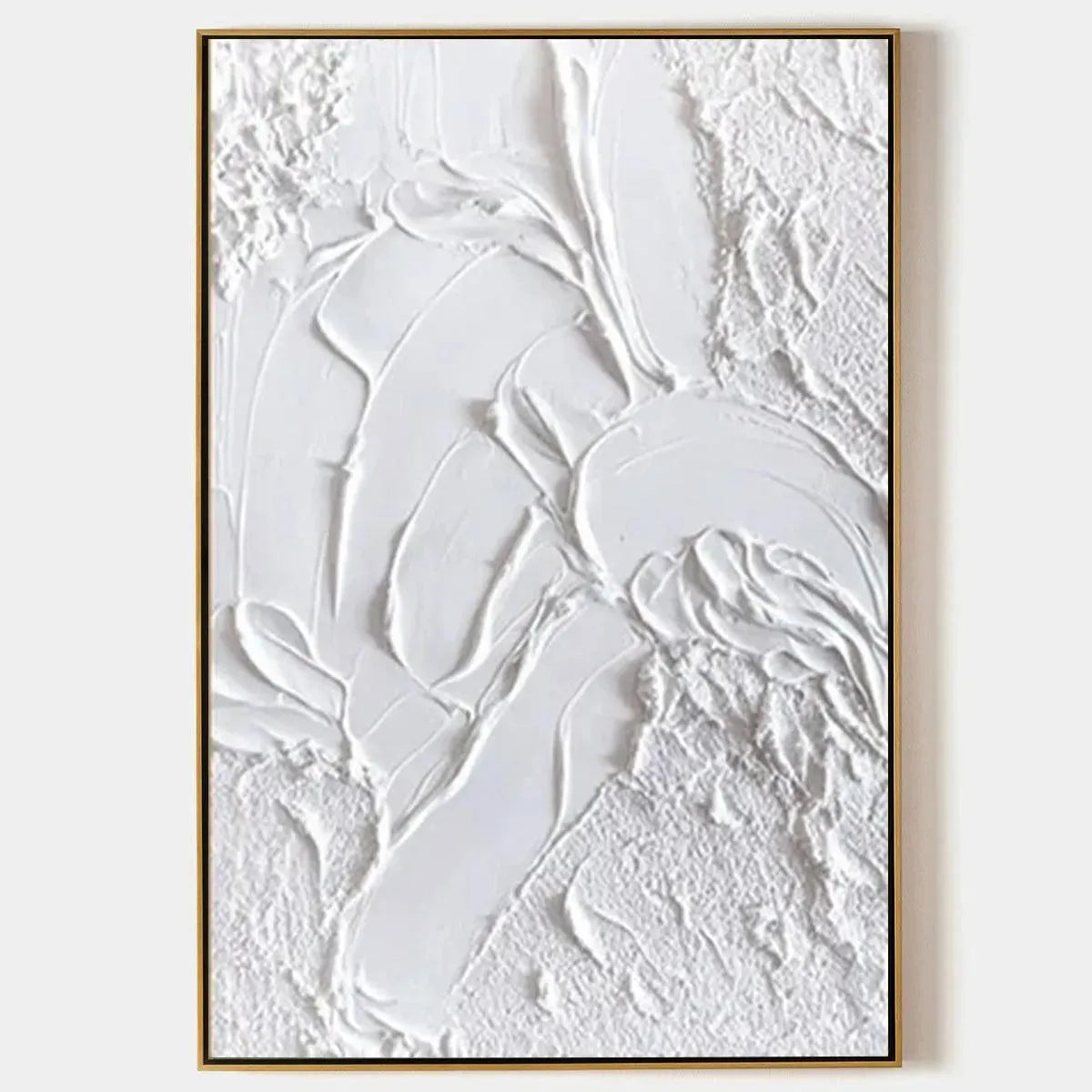 WHITE TEXTURE: Textured Abstract Painting, White Wall Art, Vertical Canvas, Minimalist Decor