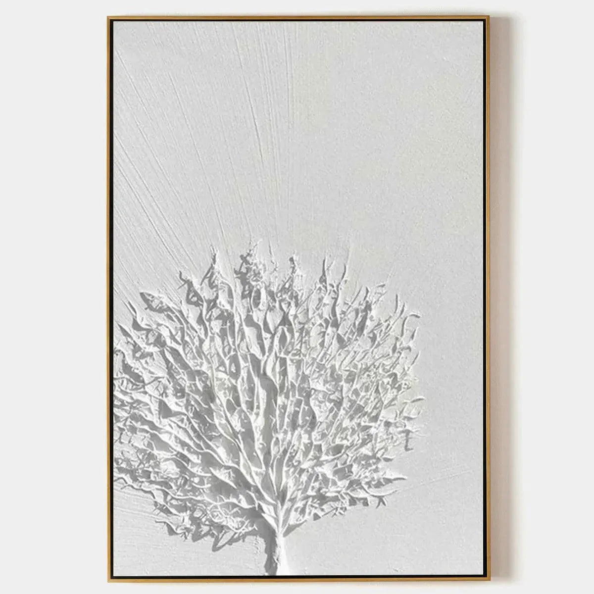 WHITE TEXTURED TREE: Textured Floral Wall Art